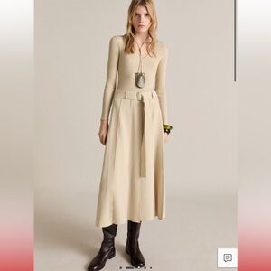 Mango COMBINED WOVEN DRESS WITH BELTING